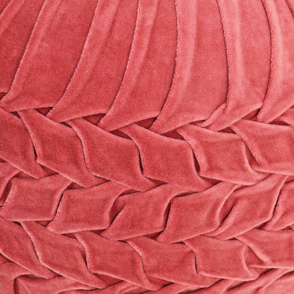 vidaXL Pouf Velours de coton Design de sarrau 40 x 30 cm Rose