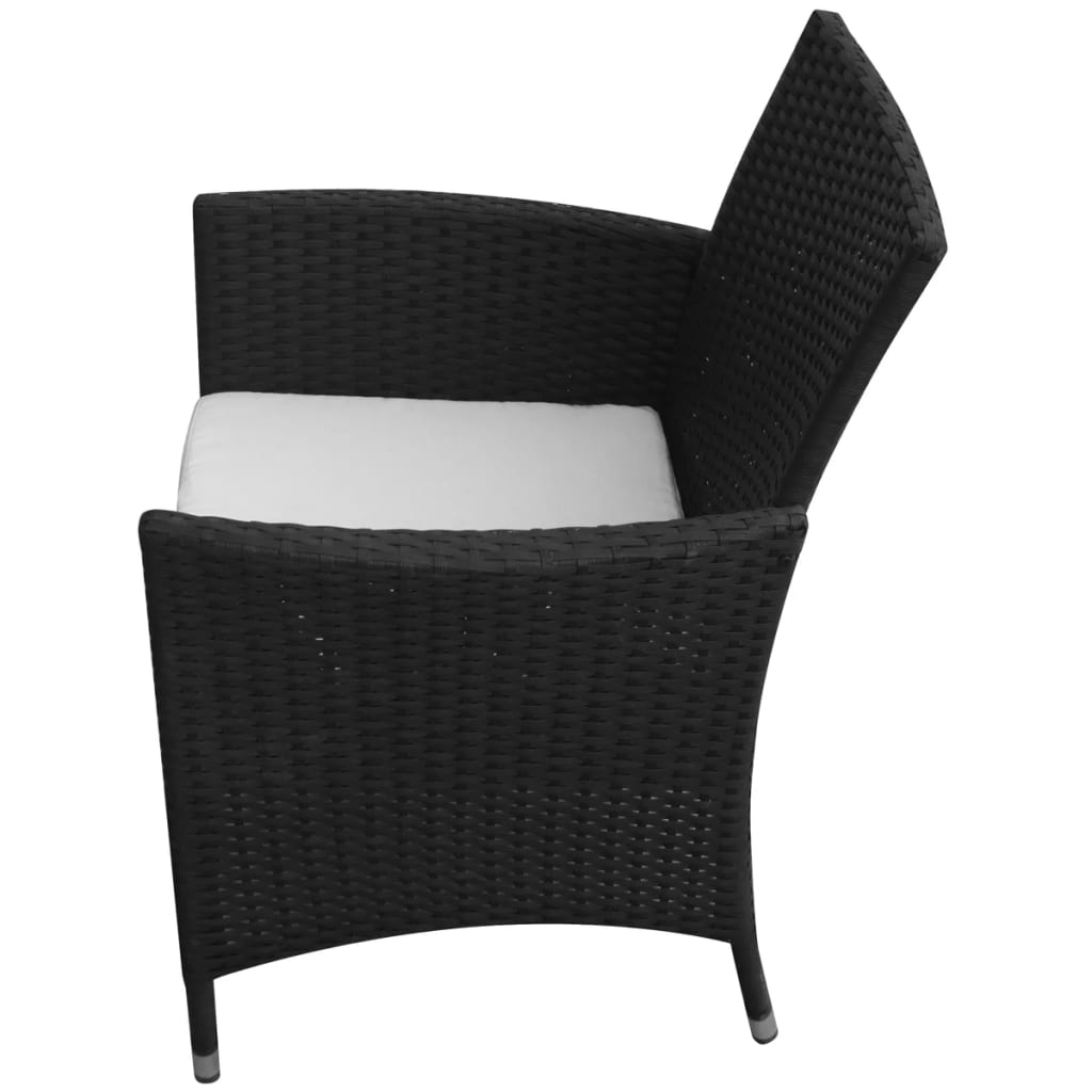 vidaXL Chaises de jardin 2 pcs Résine tressée Noir