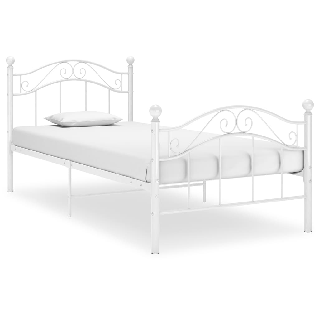 vidaXL Cadre de lit sans matelas blanc métal 90x200 cm