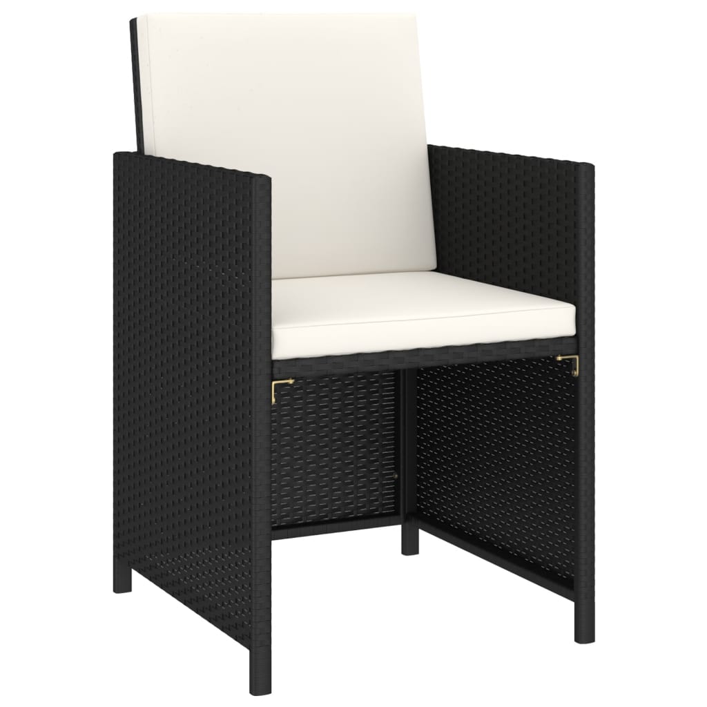 vidaXL Mobilier d'extérieur 6 pcs Résine tressée et bois d'acacia Noir