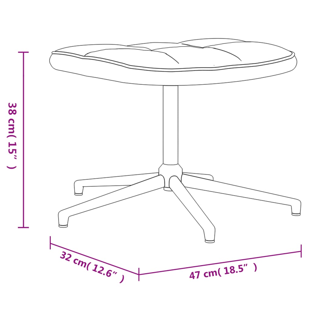 vidaXL Chaise de relaxation et tabouret Jaune moutarde Velours et PVC