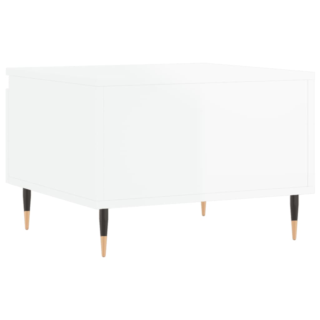 vidaXL Tables basses 2 pcs blanc brillant 50x46x35cm bois d'ingénierie