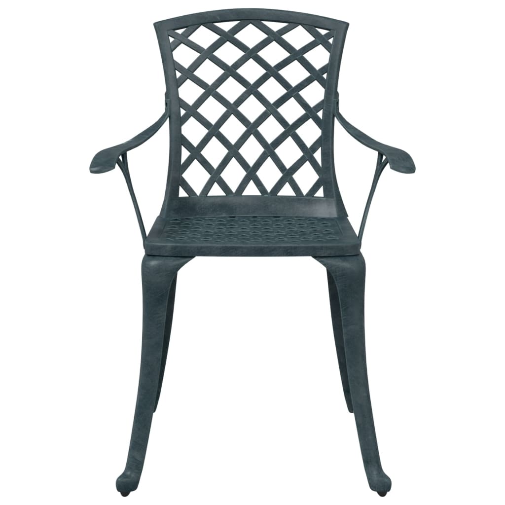 vidaXL Chaises de jardin lot de 2 vert aluminium coulé