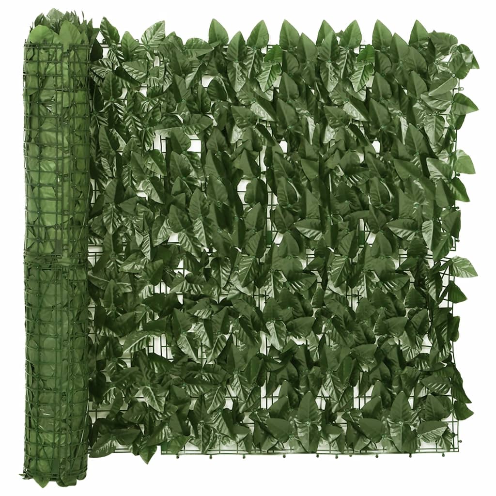 vidaXL Brise-vue de balcon avec feuilles vert foncé 600x75 cm