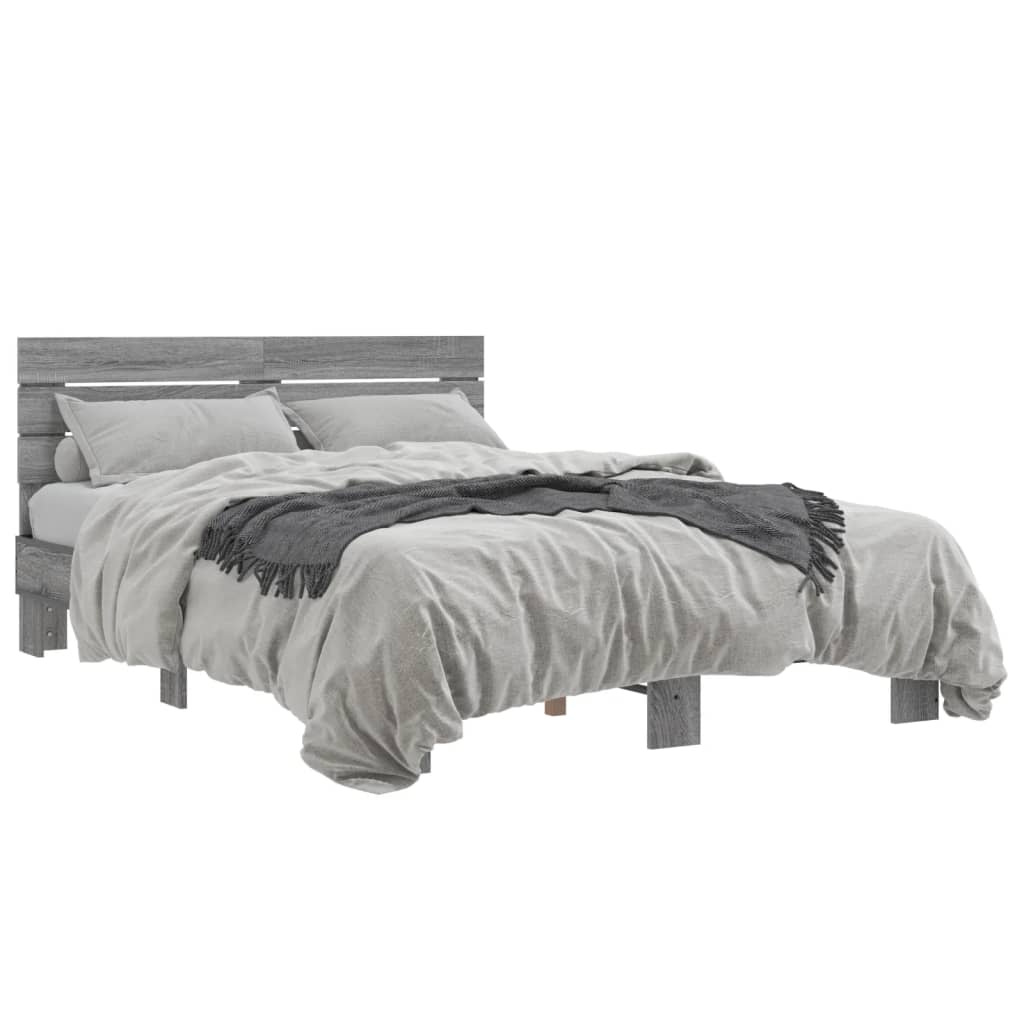 vidaXL Cadre de lit sans matelas sonoma gris 120x200 cm