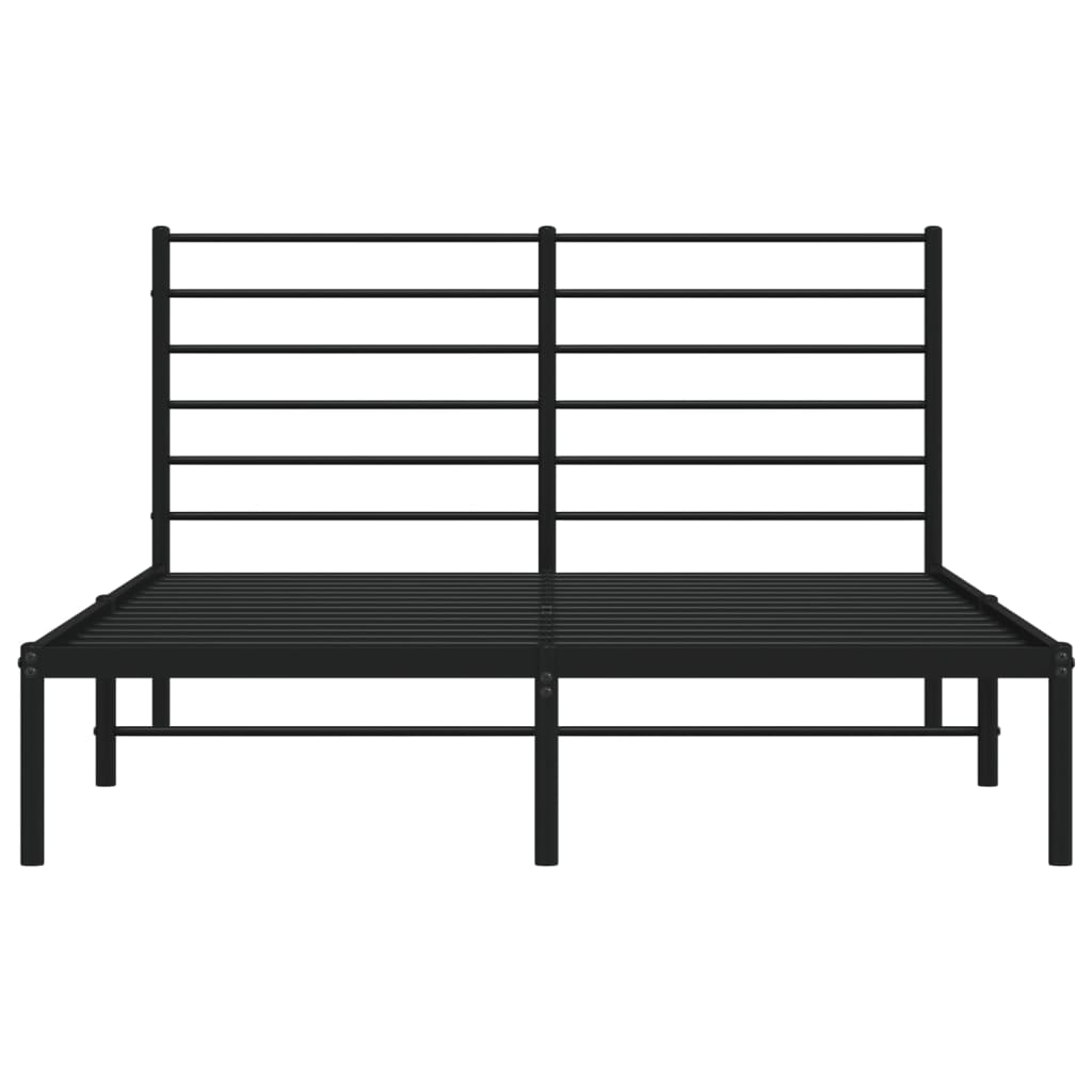 vidaXL Cadre de lit métal sans matelas avec tête de lit noir 150x200cm