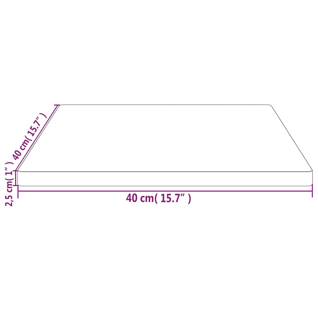 vidaXL Dessus de table blanc 40x40x2,5 cm bois de pin massif