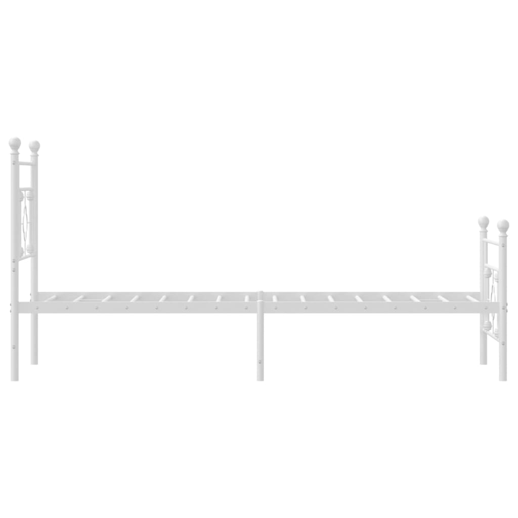 vidaXL Cadre de lit métal sans matelas avec pied de lit blanc 80x200cm