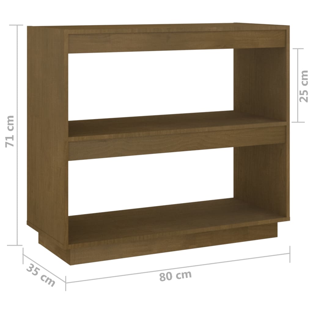 vidaXL Bibliothèque Marron miel 80x35x71 cm Bois de pin massif