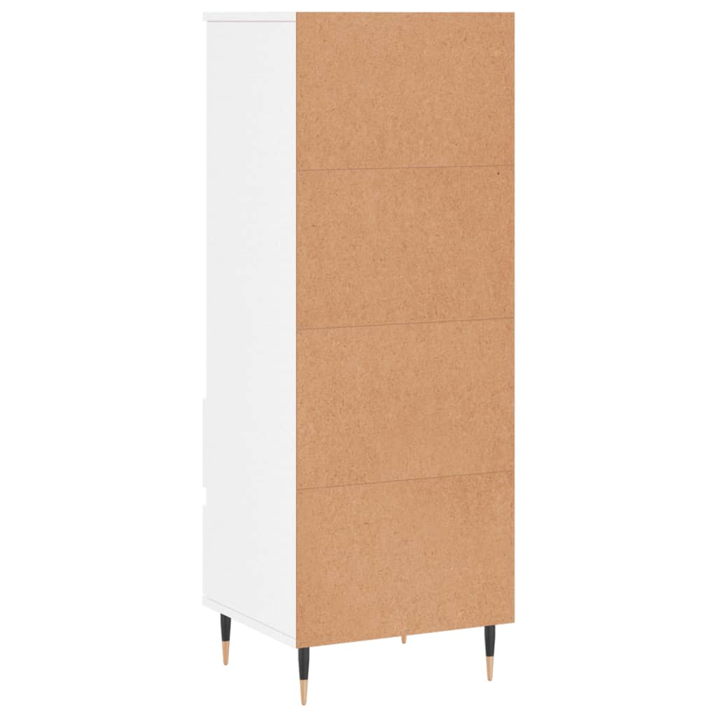 vidaXL Buffet haut Blanc brillant 40x36x110 cm Bois d'ingénierie