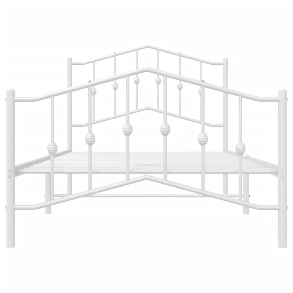 vidaXL Cadre de lit métal sans matelas et pied de lit blanc 100x190 cm