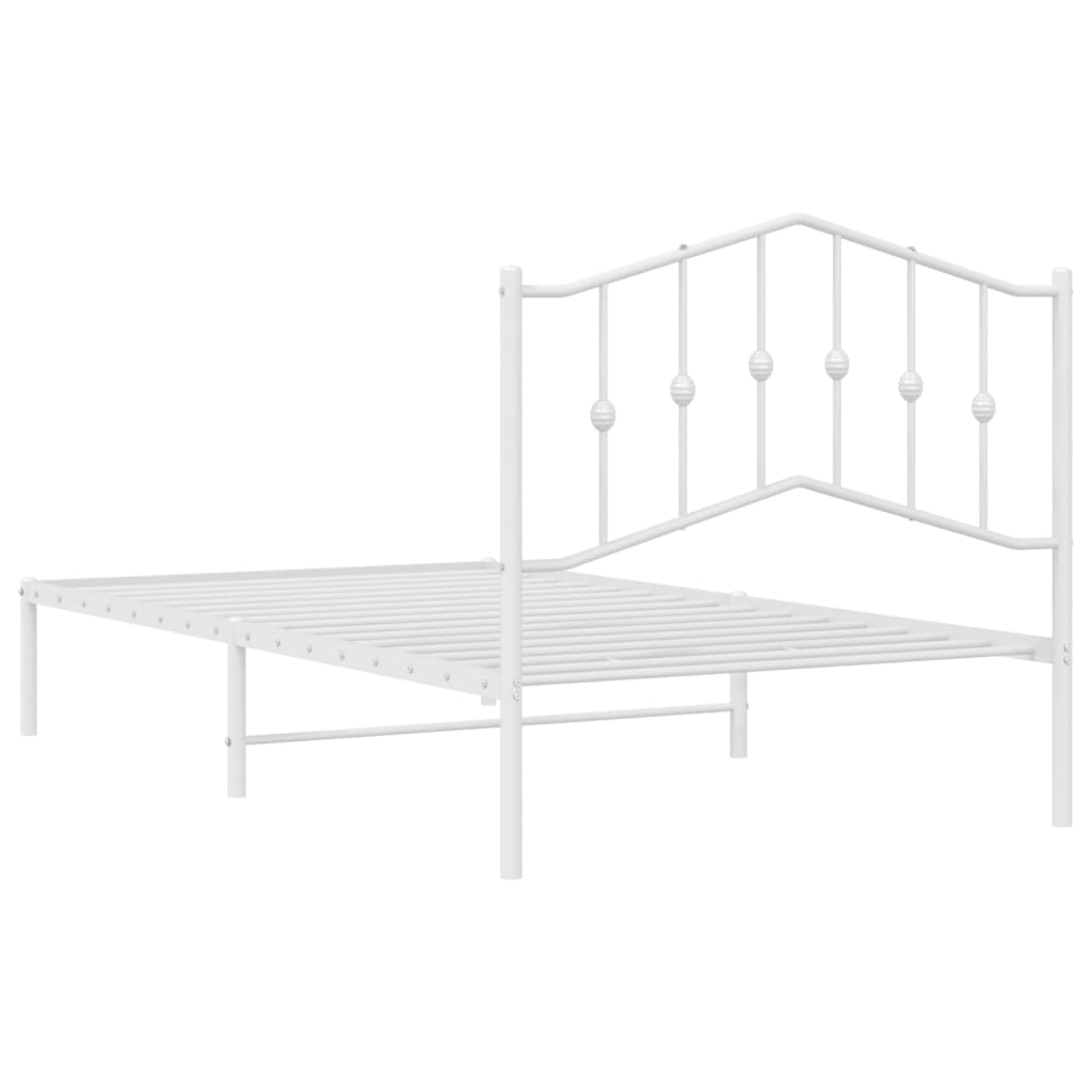 vidaXL Cadre de lit métal sans matelas et tête de lit blanc 100x190 cm