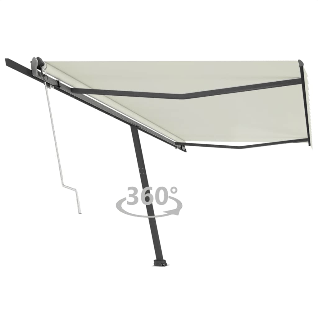 vidaXL Auvent automatique sur pied 500x300 cm Crème