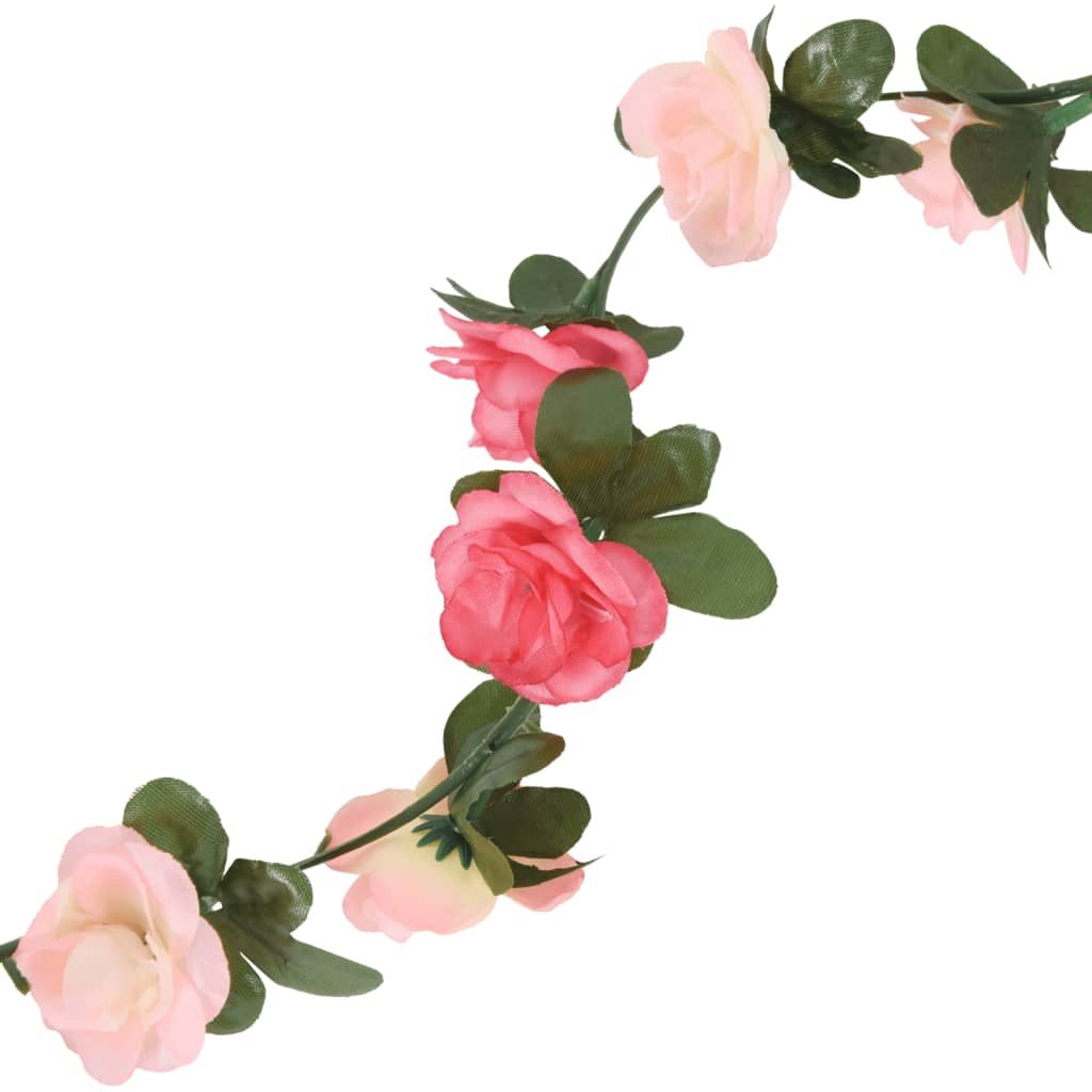 vidaXL Guirlandes de fleurs de Noël 6 pcs rose 240 cm