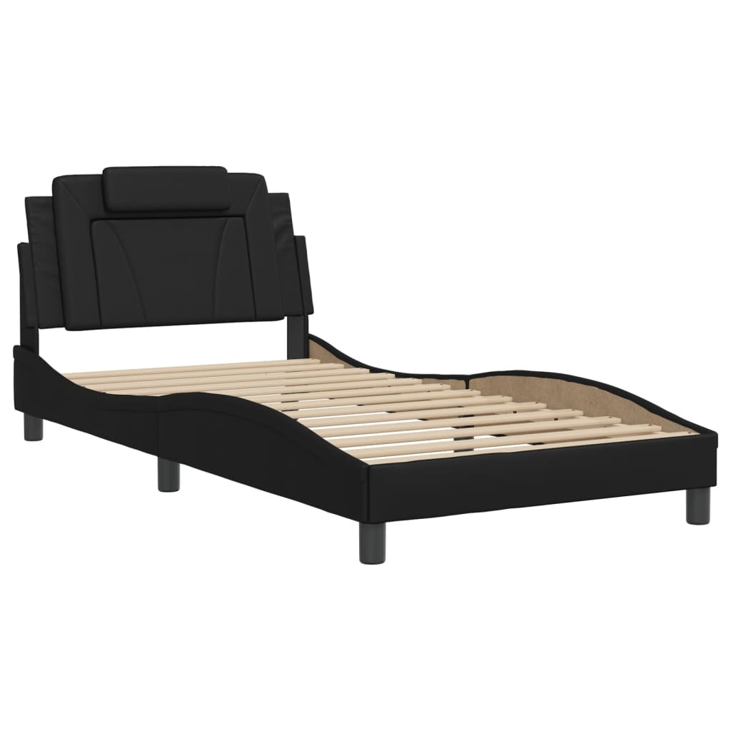 vidaXL Cadre de lit sans matelas noir 100x200 cm similicuir