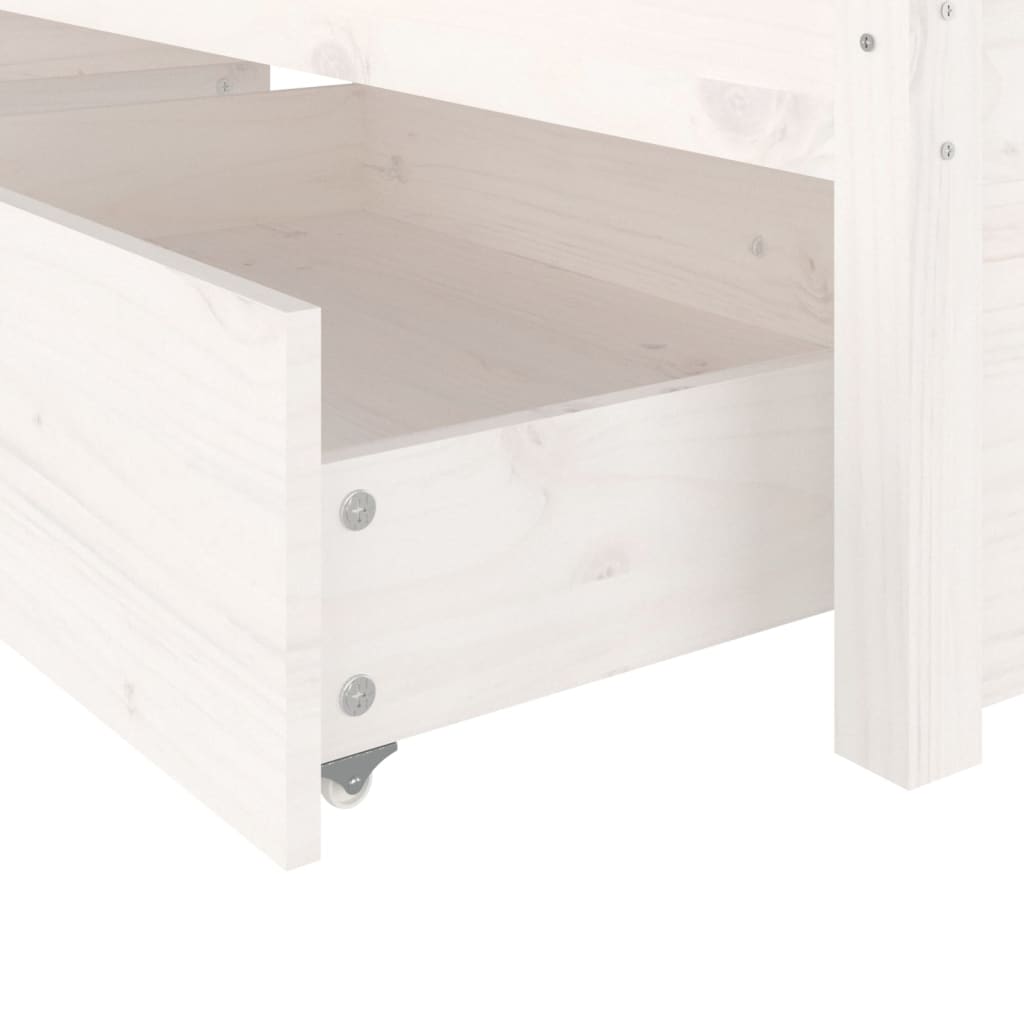 vidaXL Cadre de lit avec tiroirs Blanc 135x190 cm Double
