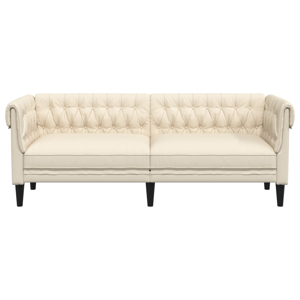 vidaXL Canapé Chesterfield 3 places lin