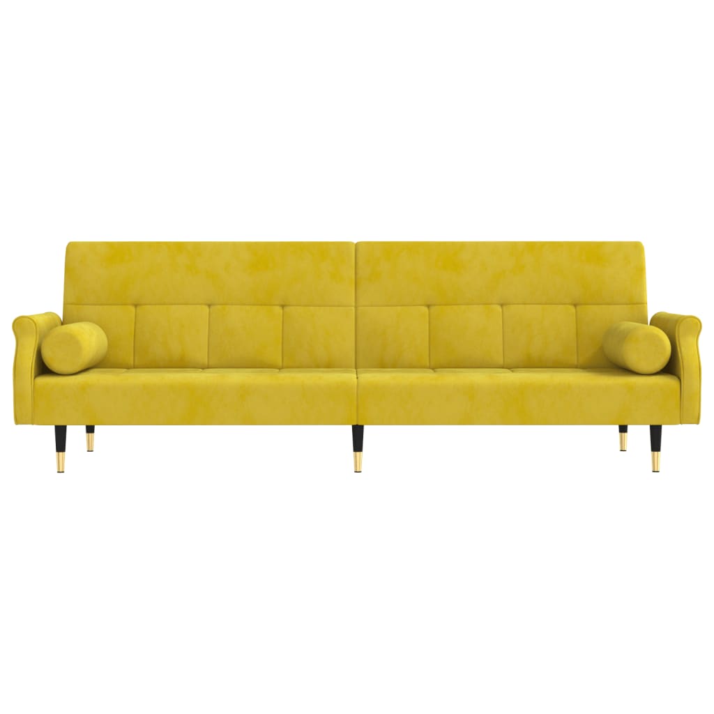 vidaXL Canapé-lit avec coussins jaune velours