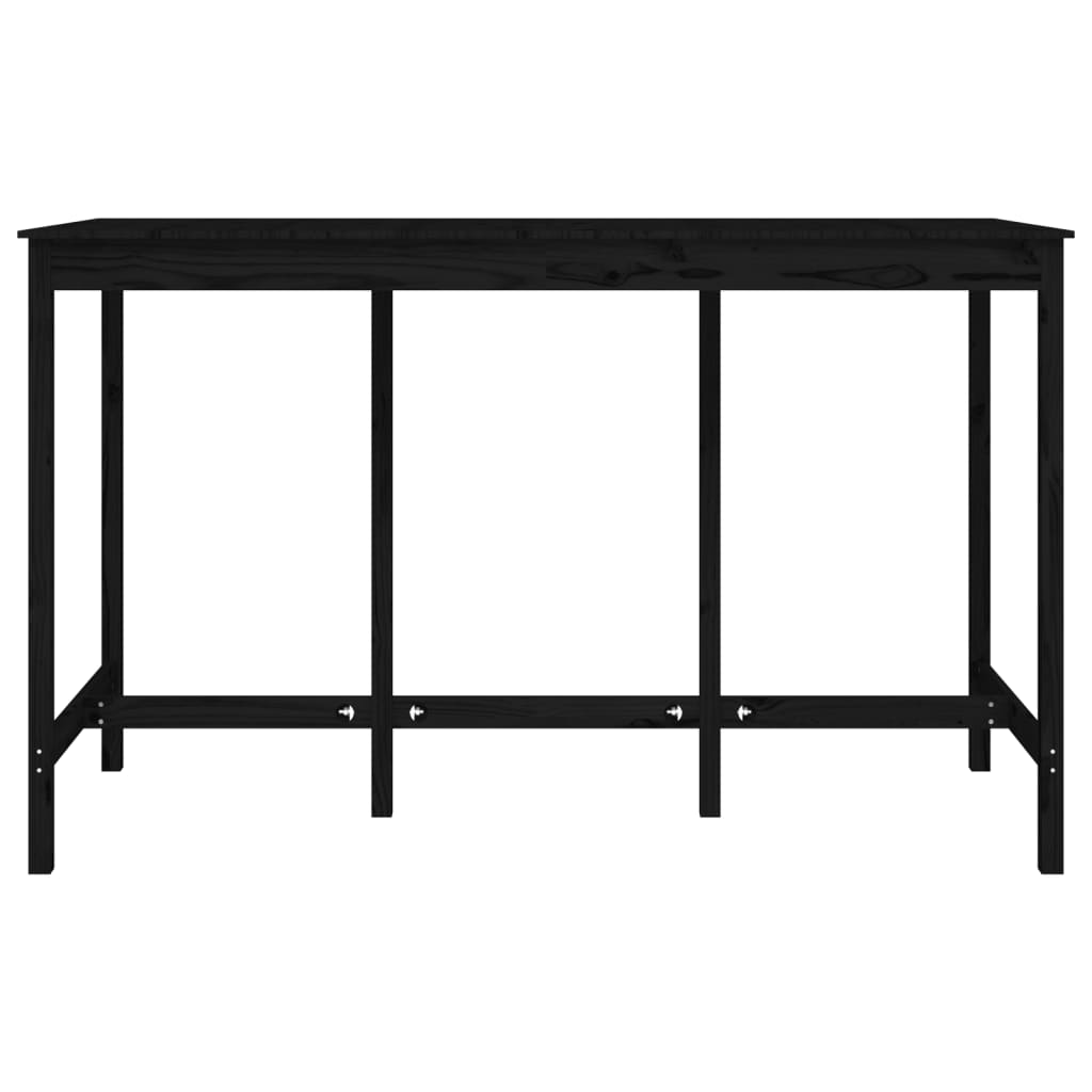 vidaXL Table de bar Noir 180x80x110 cm Bois massif de pin