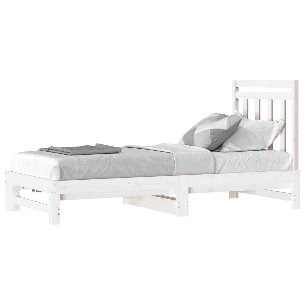 vidaXL Lit coulissant sans matelas blanc 2x(90x200) cm