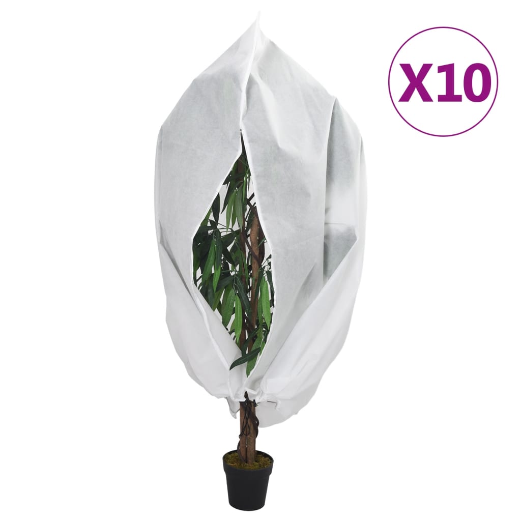 vidaXL Housses de protection pour plantes avec fermeture éclair 10 pcs