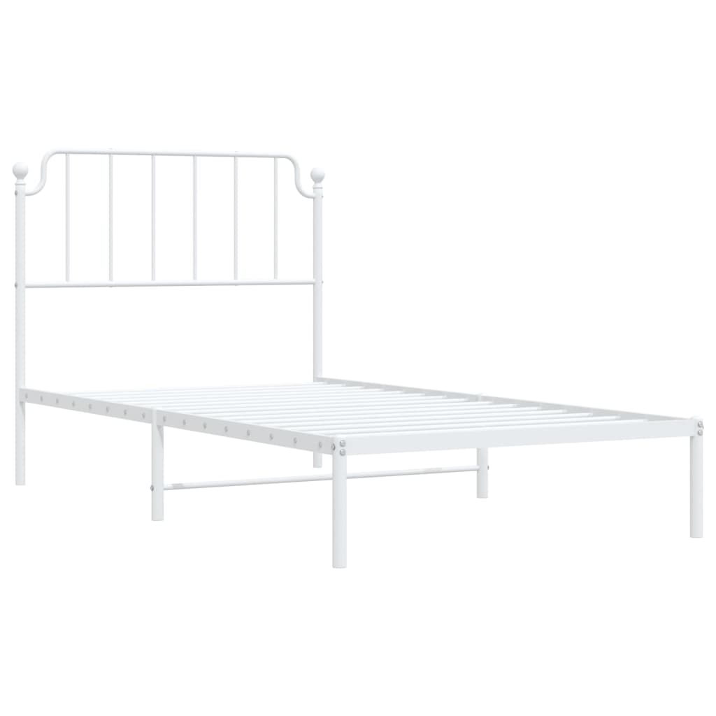 vidaXL Cadre de lit métal sans matelas et tête de lit blanc 100x190 cm