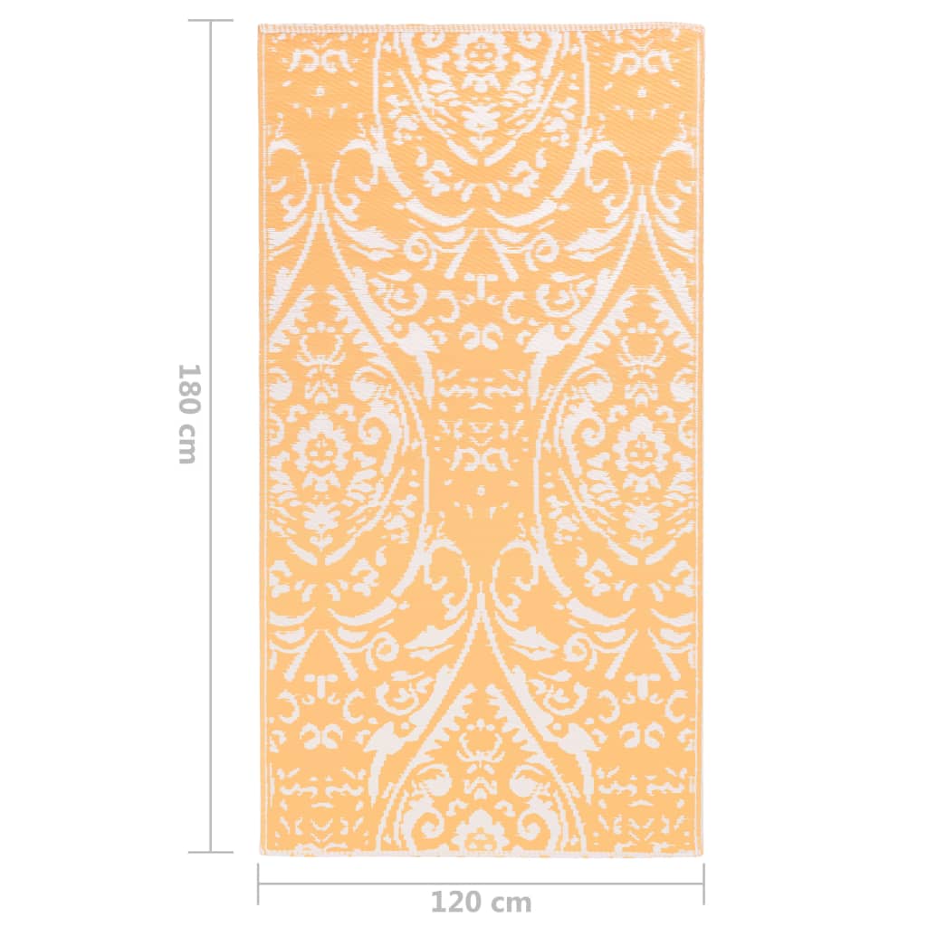 vidaXL Tapis d'extérieur Orange et blanc 120x180 cm PP