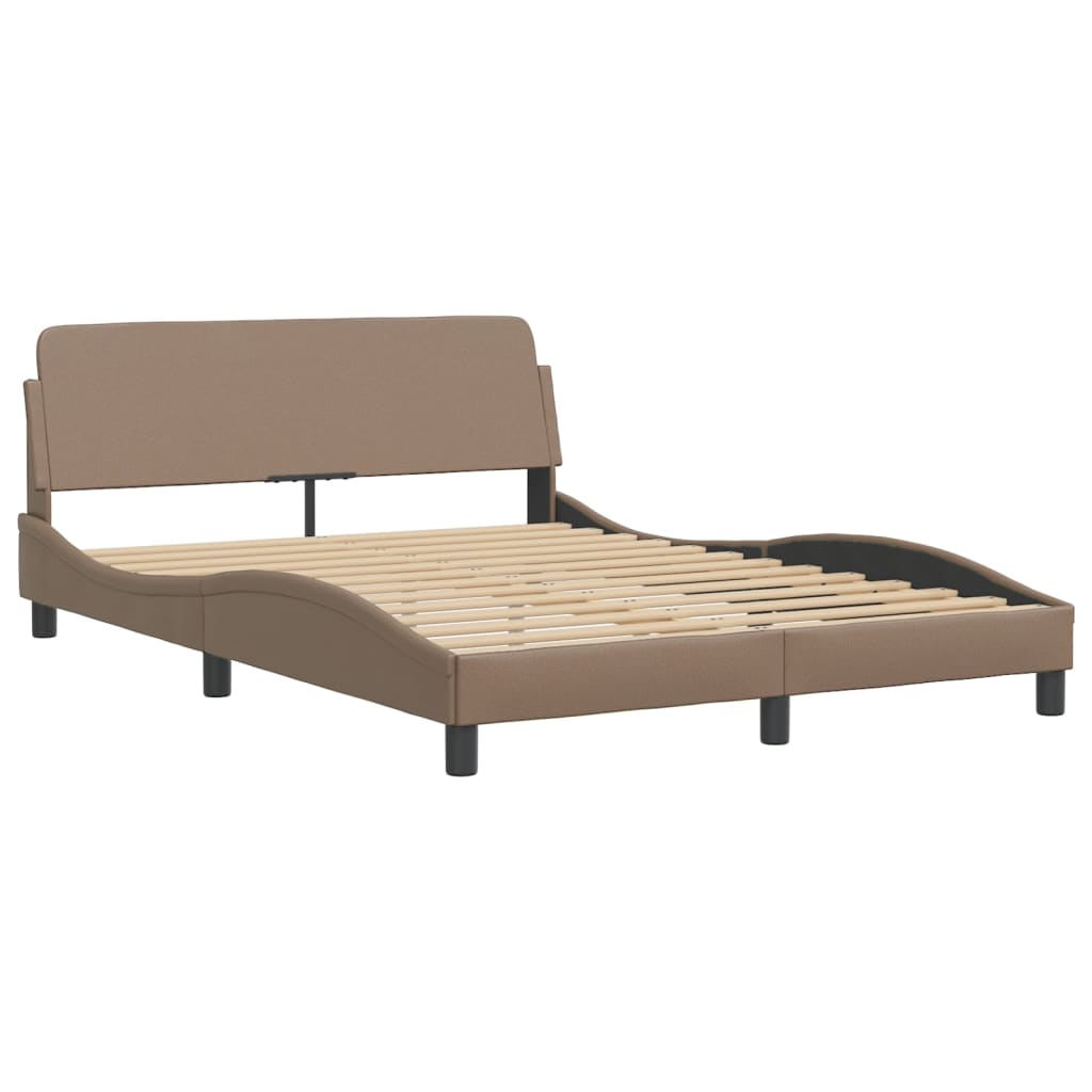 vidaXL Cadre de lit sans matelas cappuccino 140x190 cm similicuir