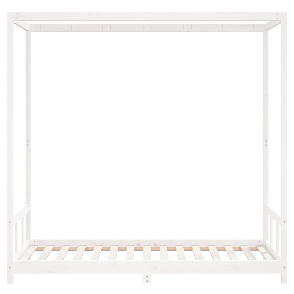 vidaXL Cadre de lit pour enfants blanc 90x190 cm bois de pin massif