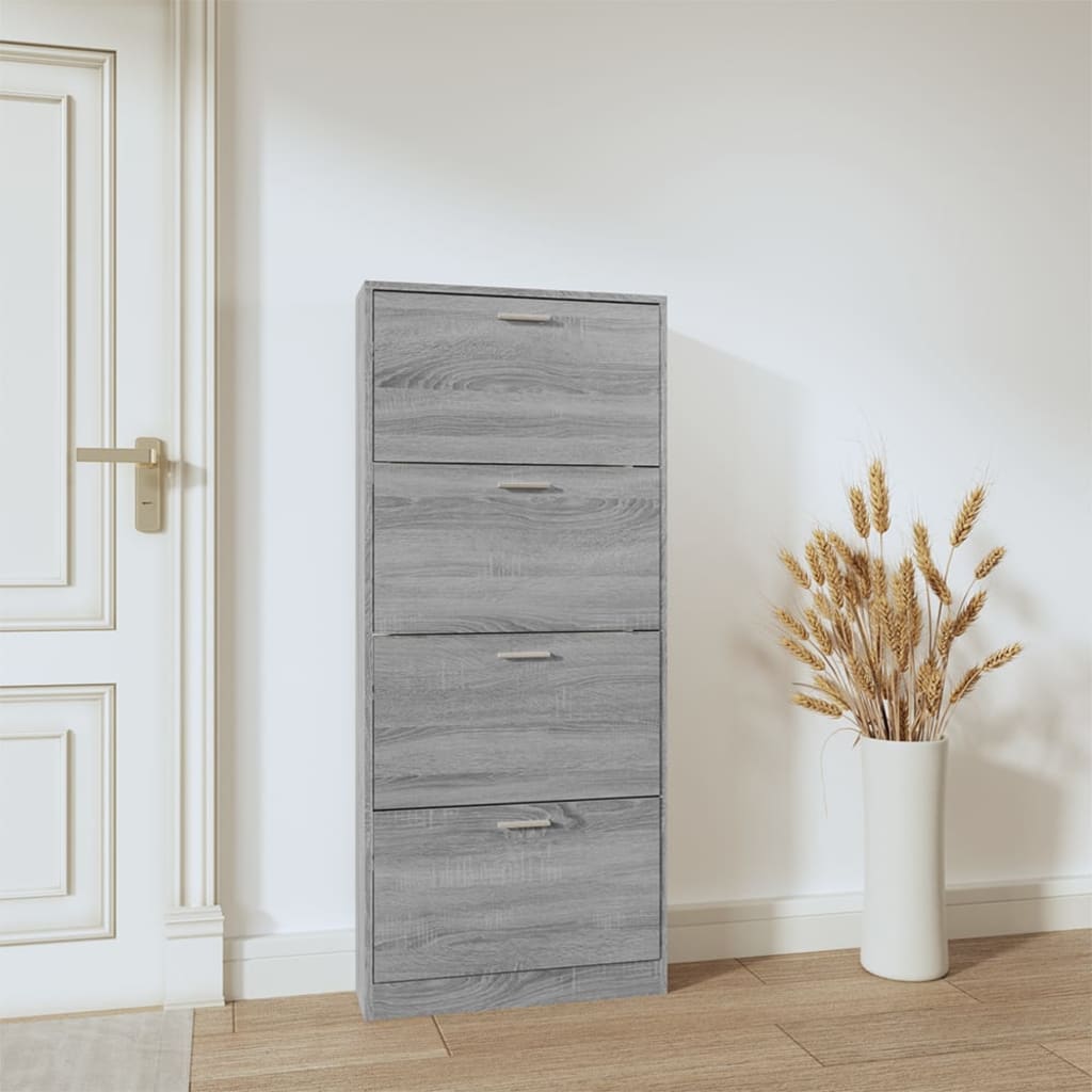 vidaXL Armoire à chaussures Sonoma gris 59x17x150 cm Bois d'ingénierie