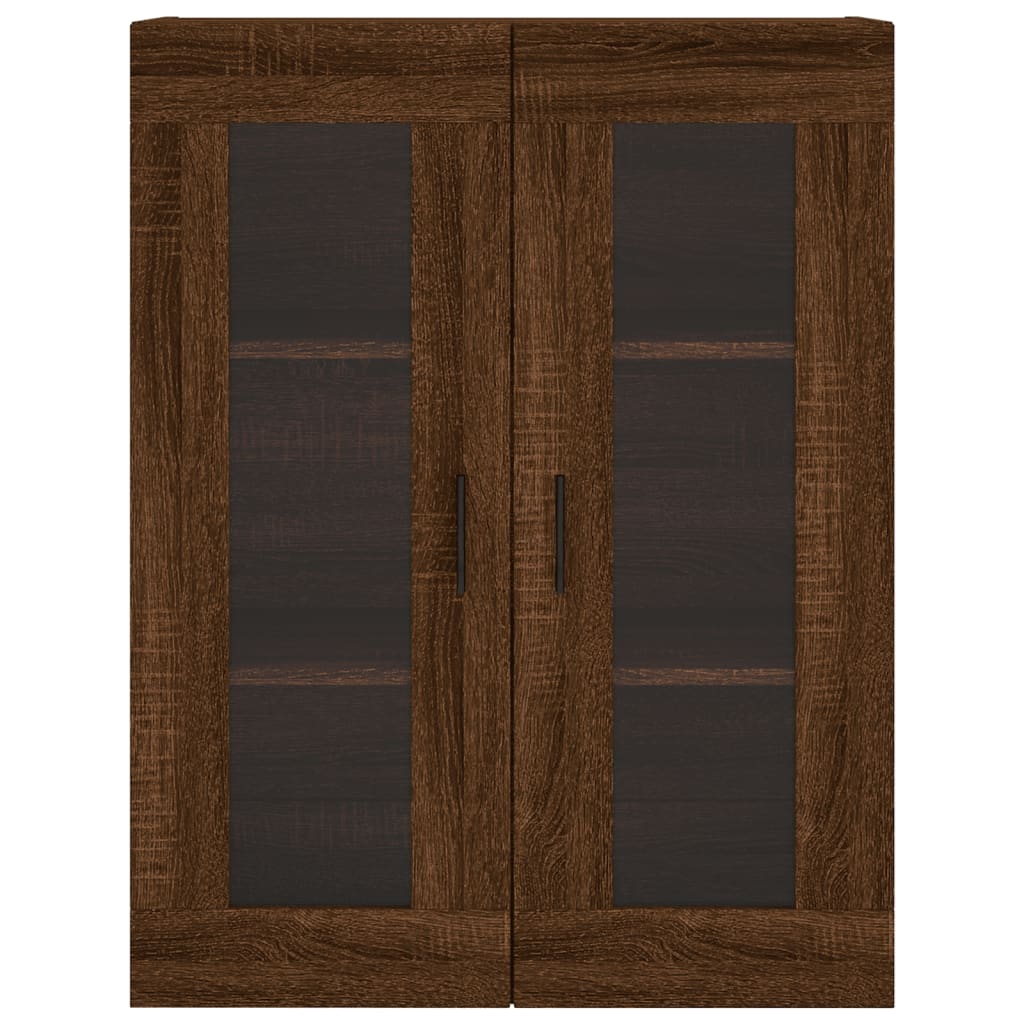 vidaXL Buffet haut Chêne marron 69,5x34x180 cm Bois d'ingénierie