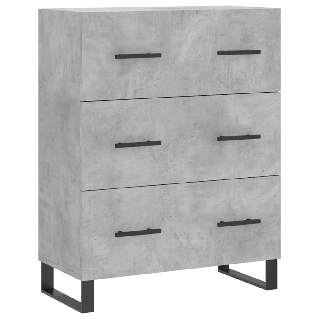 vidaXL Buffet haut Gris béton 69,5x34x180 cm Bois d'ingénierie