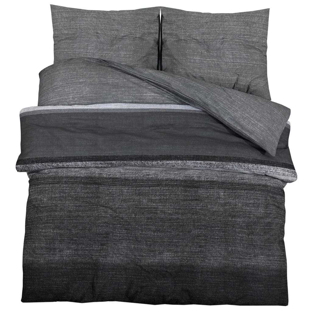 vidaXL Ensemble de housse de couette gris foncé 140x200 cm Coton