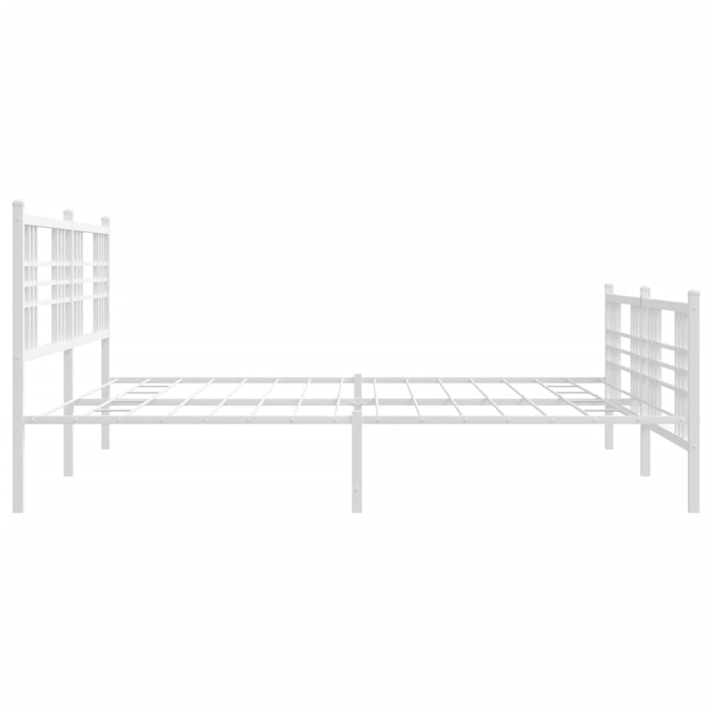 vidaXL Cadre de lit métal sans matelas et pied de lit blanc 183x213 cm