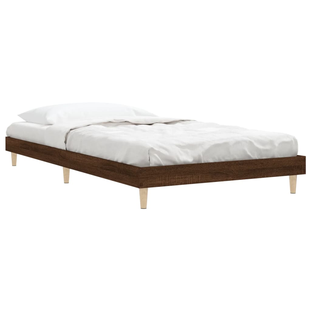 vidaXL Cadre de lit chêne marron 90x200 cm bois d'ingénierie