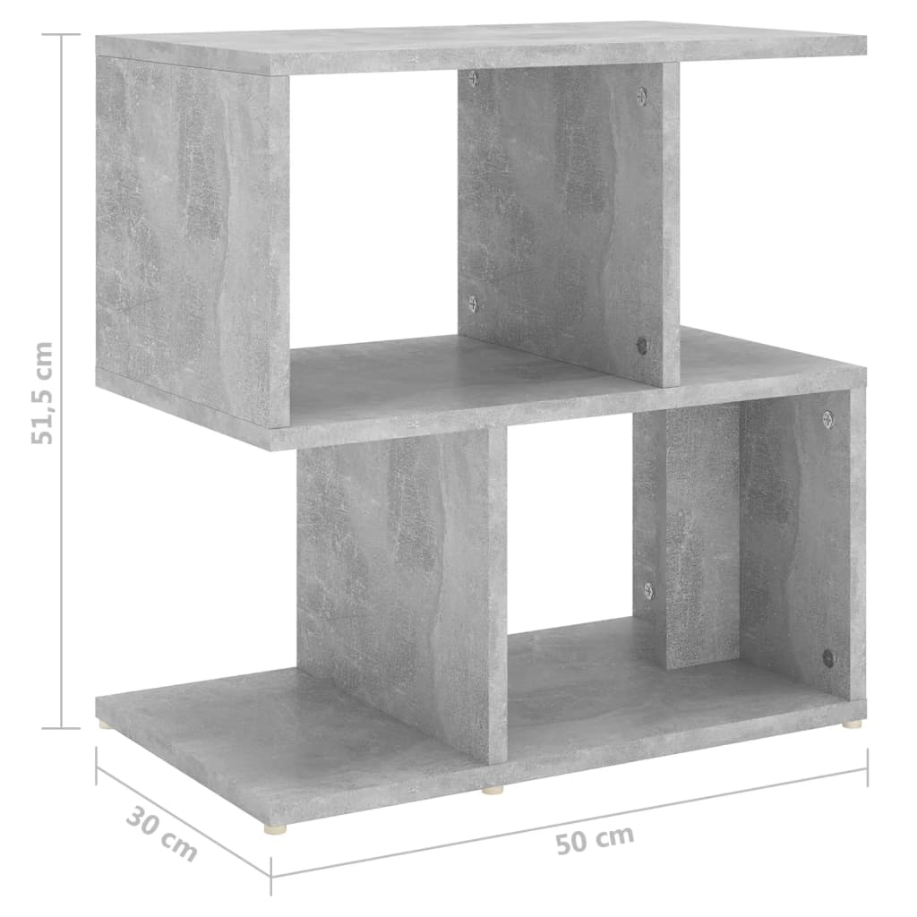 vidaXL Table de chevet Gris béton 50x30x51,5 cm Aggloméré