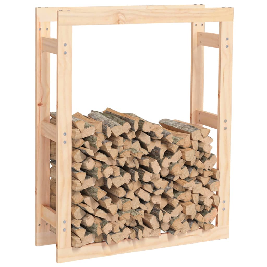 vidaXL Support pour bois de chauffage 80x25x100 cm Bois de pin massif