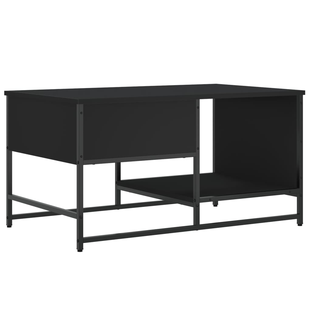 vidaXL Table basse noir 85,5x51x45 cm bois d'ingénierie