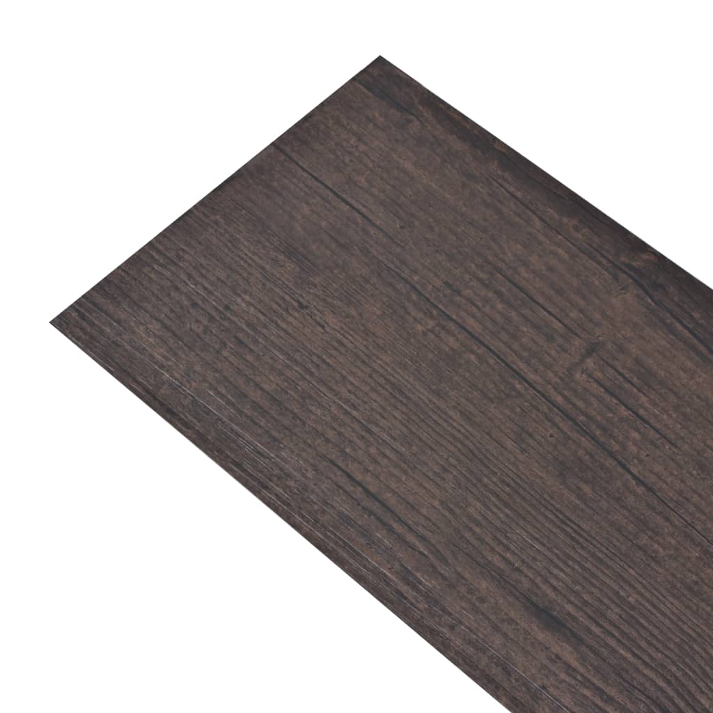 vidaXL Planche de plancher PVC autoadhésif 5,02 m² 2 mm Marron foncé