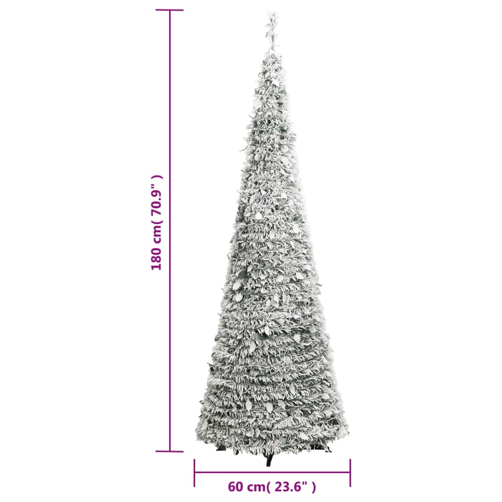 vidaXL Sapin de Noël artificiel escamotable avec neige floquée 150 LED