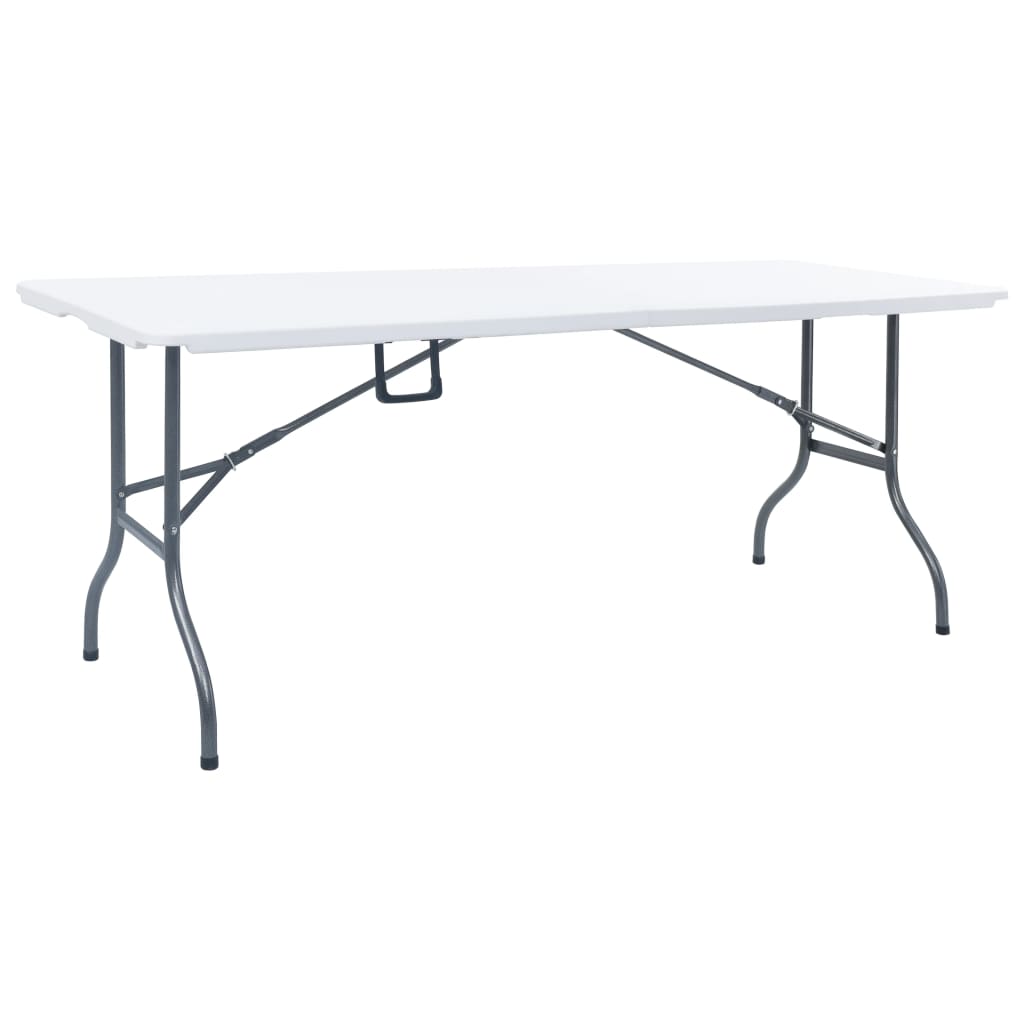 vidaXL Table pliable de jardin Blanc 180x72x72 cm PEHD