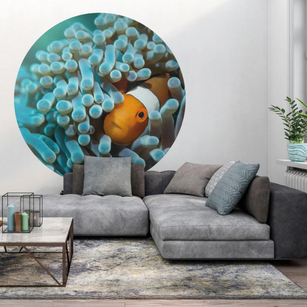 WallArt Papier peint cercle Nemo the Anemonefish 142,5 cm