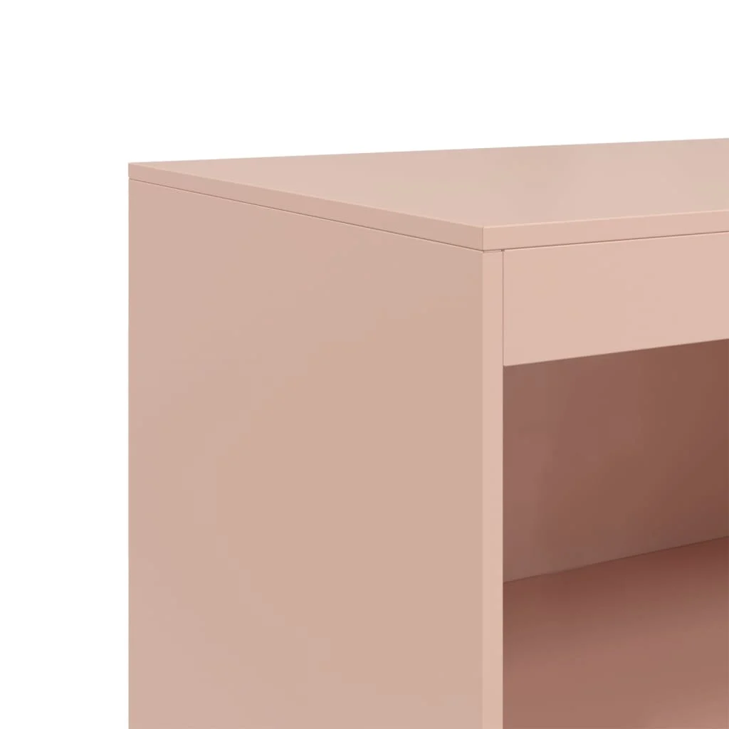 vidaXL Buffet rose 67x39x107 cm acier