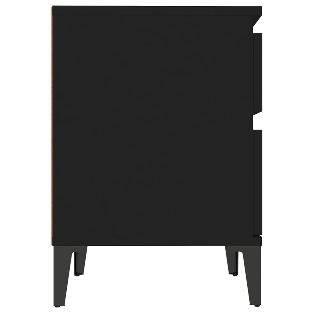vidaXL Tables de chevet 2 pcs Noir 40x35x50 cm
