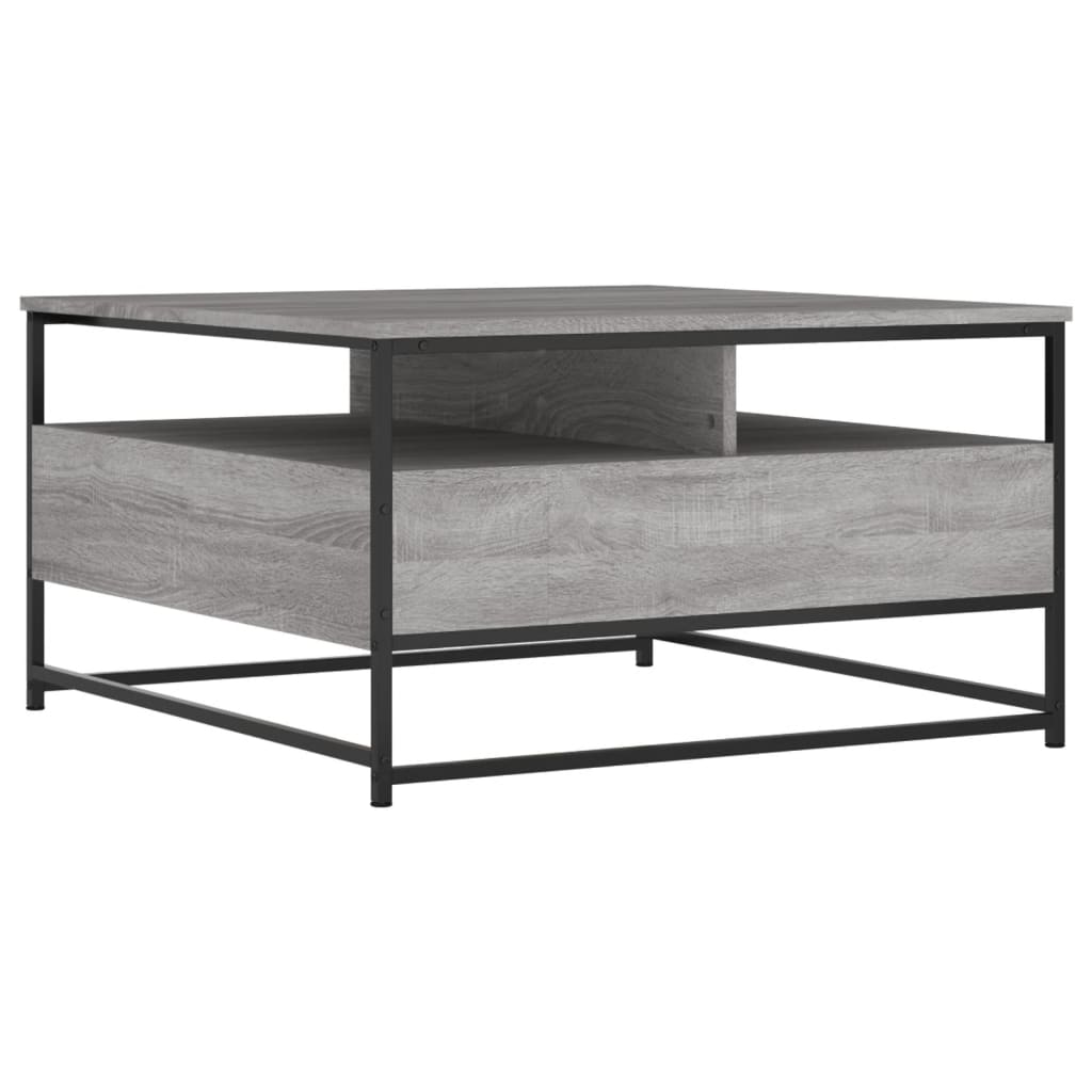 vidaXL Table basse sonoma gris 80x80x45 cm bois d'ingénierie