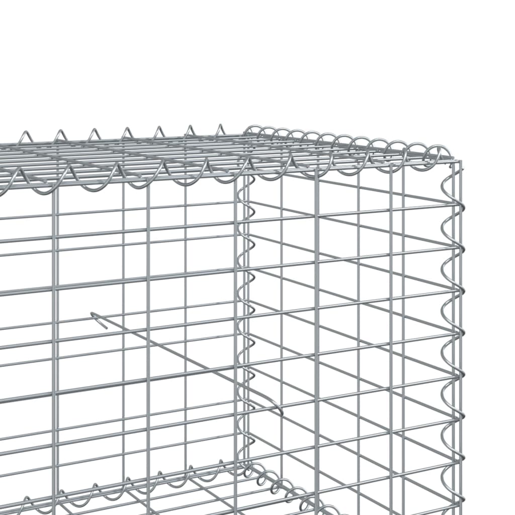 vidaXL Panier gabion avec couvercle 1000x100x50 cm fer galvanisé