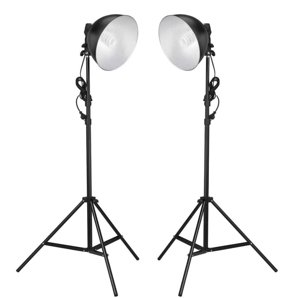 vidaXL Kit de studio photo avec lampes et toiles de fond