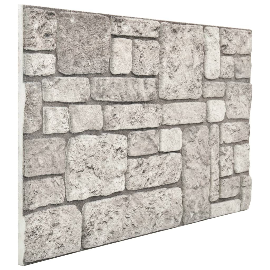 vidaXL Panneaux muraux 3D Design de brique gris 10 pcs EPS