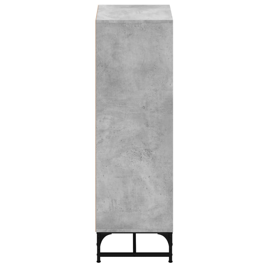 vidaXL Buffet avec portes en verre gris béton 35x37x120 cm
