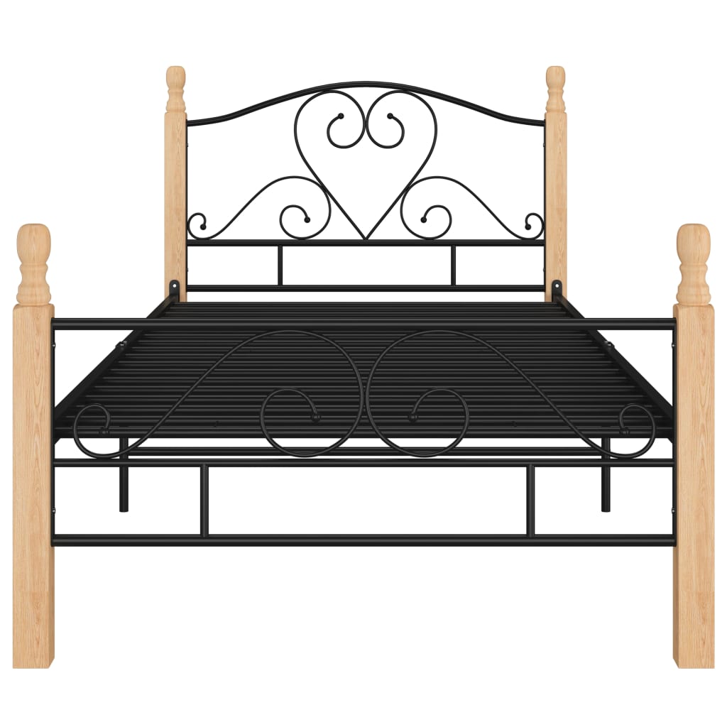 vidaXL Cadre de lit sans matelas noir métal 100x200 cm